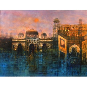 A. Q. Arif, 22 x 28 Inch, Oil on Canvas, Cityscape Painting, AC-AQ-209
